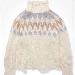 American Eagle Fair Aisle Mock Neck Sweater